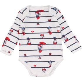 Minnie egér piros-csíkos baba body szett