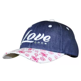 Kitti Love fehér-farmerkék baseball kislány sapka