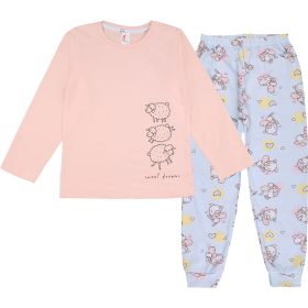 DomiKids Bárányos barack-kék kislány pizsama