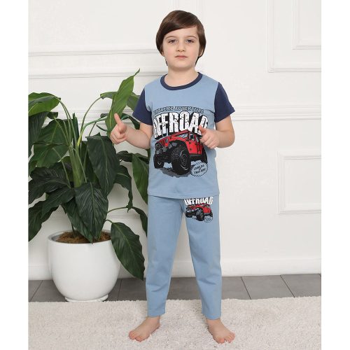 DomiKids Terepjárós kék fiú pizsama