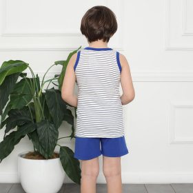 DomiKids Dínós-kék fiú pizsama