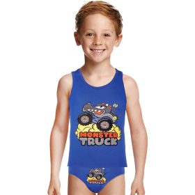 DomiKids Monster Truck kék fiú fehérnemű szett