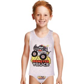 DomiKids Monster Truck szürke fiú fehérnemű szett