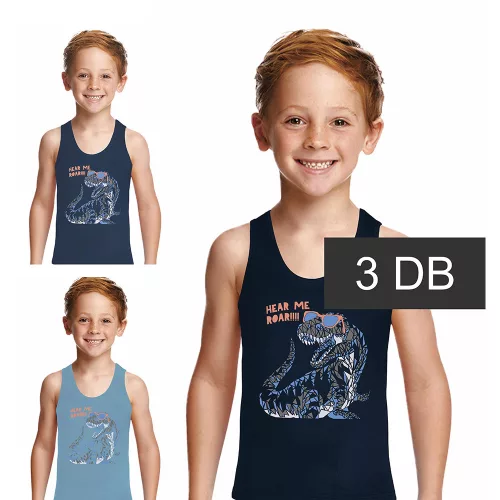 Domikids Dínós-kék fiú 3 db-os trikó szett