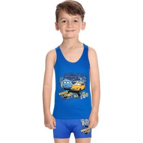 DomiKids Autós kék fiú fehérnemű szett