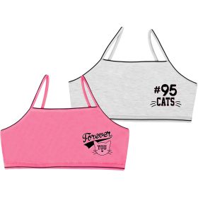 Domikids Pink-szürke cicás 2 db-os melltartó szett