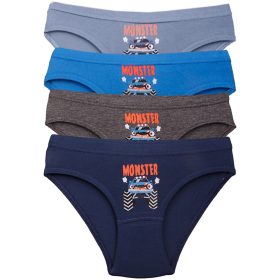   DomiKids Monster Truck kék-szürke fiú 4 db-os alsónadrág szett