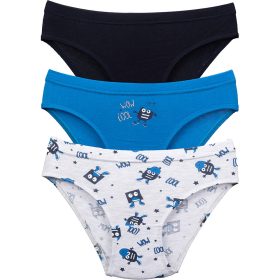   DomiKids Szörnyes kék-szürke fiú 3 db-os alsónadrág szett