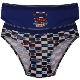 DomiKids Autós-kék fiú 2 db-os alsónadrág szett