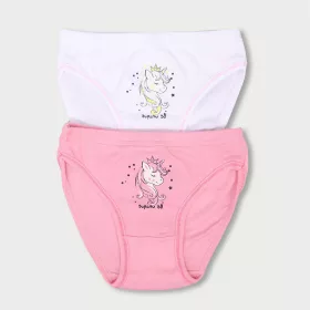   DomiKids Unikornis fehér-rózsaszín lány 2 db-os bugyi szett