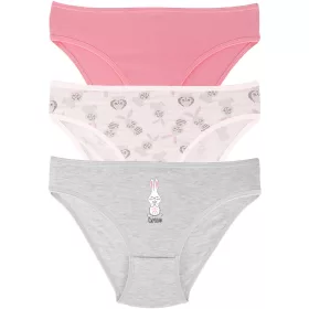 DomiKids Nyuszis-rózsaszín lány 3 db-os bugyi szett