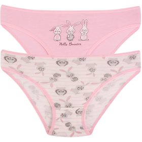 DomiKids Rózsaszín-nyuszis lány 2 db-os bugyi szett