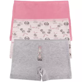 DomiKids Nyuszis-rózsaszín lány 3 db-os boxer szett