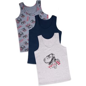 DomiKids Dínós szürke-kék fiú 3 db-os trikó szett