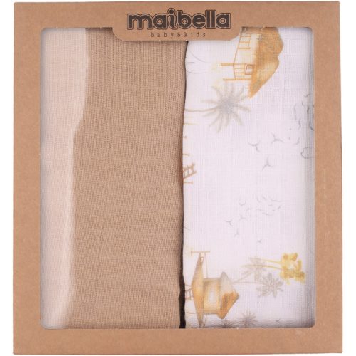 Maibella Pálmafás-drapp baba textilpelenka szett