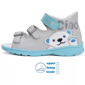 Ponte20 Szupinált Jegesmedvés szürke kisfiú szandál