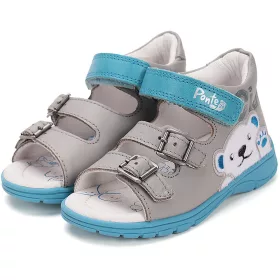 Ponte20 Szupinált Jegesmedvés szürke kisfiú szandál