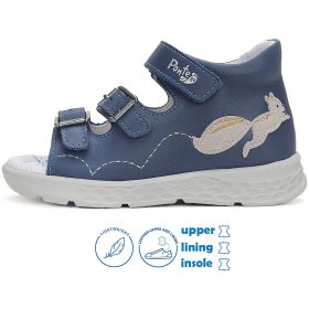 Ponte20 Szupinált Mókusos sötétkék kisfiú szandál