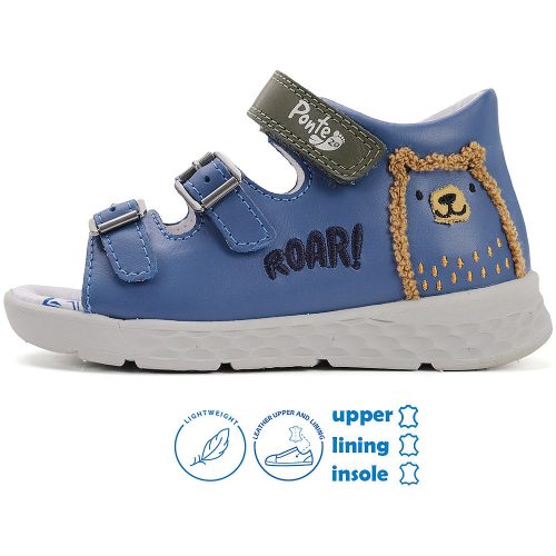 Ponte20 Szupinált Macis kék-kheki kisfiú szandál