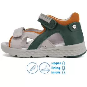   Ponte20 Szupinált Zöld-bézs pillekönnyű kisfiú szandál