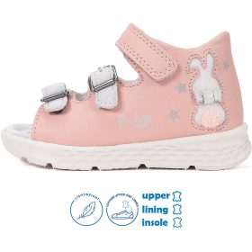   Ponte20 Szupinált Nyuszis barack-ezüst pillekönnyű kislány szandál