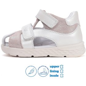   Ponte20 Szupinált Fehér-bronz zártorrú pillekönnyű kislány szandál