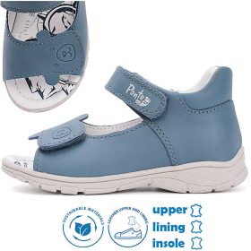 Ponte20 Szupinált Macis acélkék kisfiú szandál