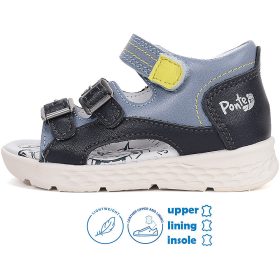   Ponte20 Szupinált Sötétkék-acélkék pillekönnyű kisfiú szandál