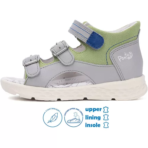Ponte20 Szupinált Szürke-pisztácia pillekönnyű kisfiú szandál