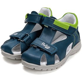   Ponte20 Szupinált Sötétkék-lime zártorrú kisfiú szandál