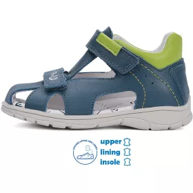   Ponte20 Szupinált Sötétkék-lime zártorrú kisfiú szandál