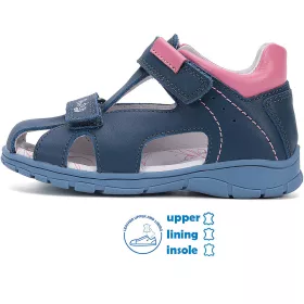   Ponte20 Szupinált Sötétkék-pink zártorrú kislány szandál