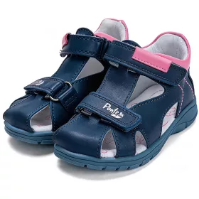   Ponte20 Szupinált Sötétkék-pink zártorrú kislány szandál