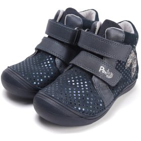   Ponte20 Supinált Nyuszis-pöttyös sötétkék kislány cipő