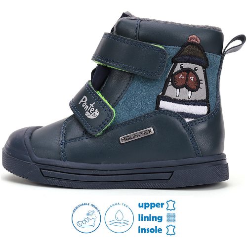 Ponte20 Supinált Rozmáros kék bélelt kisfiú cipő