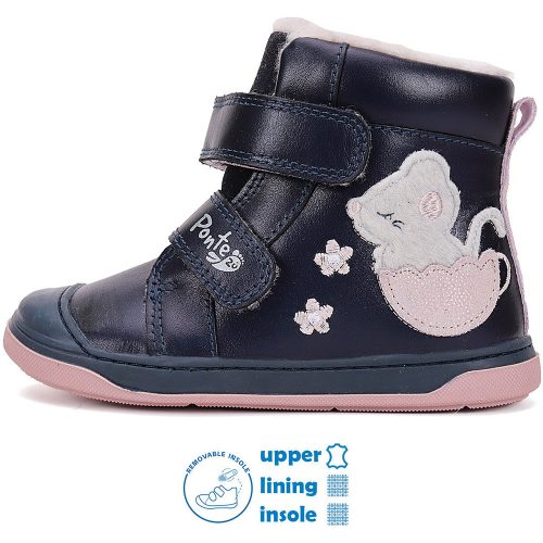 Ponte20 Supinált Egérkés kék bélelt kislány cipő