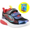 Primigi Hot Wheels fekete-kék-piros LED fényű kisfiú cipő + ajándék autós kulcstartó