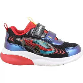   Primigi Hot Wheels fekete-kék-piros LED fényű kisfiú cipő + ajándék autós kulcstartó