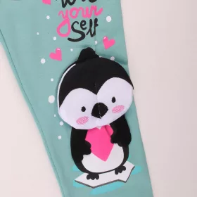 Timikids 3D Pingvines menta kislány leggings