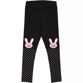 Timikids Nyuszis-pöttyös fekete kislány leggings