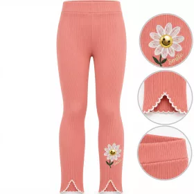 Timikids Virágos korall kislány bordázott leggings