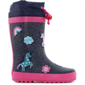 Wink Unikornis éjkék-pink kislány gumicsizma