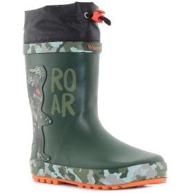 Wink Dínós sötétzöld bélelt kisfiú gumicsizma