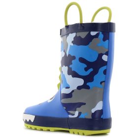 Wink Dínós kék-terepmintás bélelt kisfiú gumicsizma
