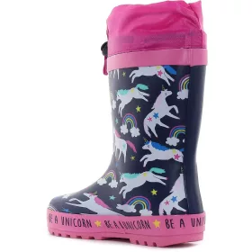 Wink Unikornis kék-pink bélelt kislány gumicsizma
