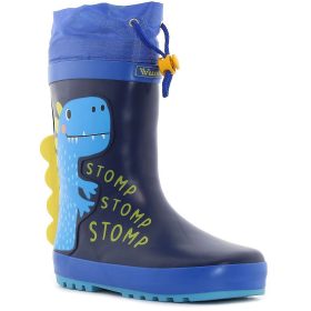 Wink Dínós kék-sárga bélelt kisfiú gumicsizma