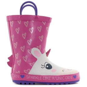 Wink Unikornis-szíves pink kislány gumicsizma