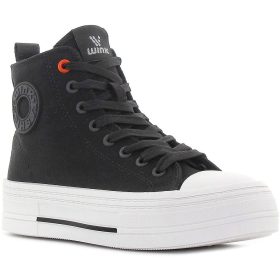 Wink Fekete magasszárú női vászoncipő