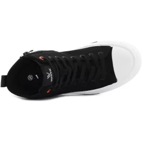 Wink Fekete magasszárú női vászoncipő