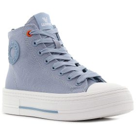 Wink Szürkéskék magasszárú női vászoncipő